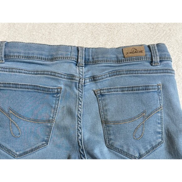 Jordache Skinny Jeans Girls Size 16 Light Wash Distressed Bootcut - Picture 8 of 9